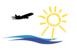 Sonne, Flugzeug und Wellen